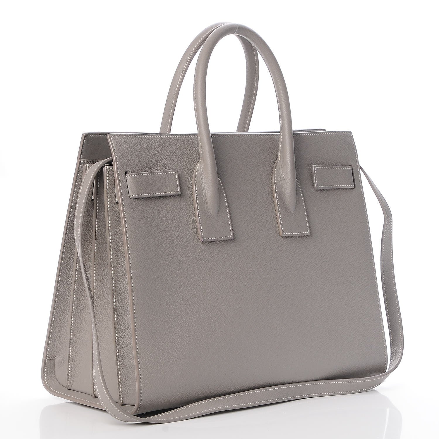 Saint Laurent Grained Calfskin Small Sac De Jour Pearl Grey 4 of 8