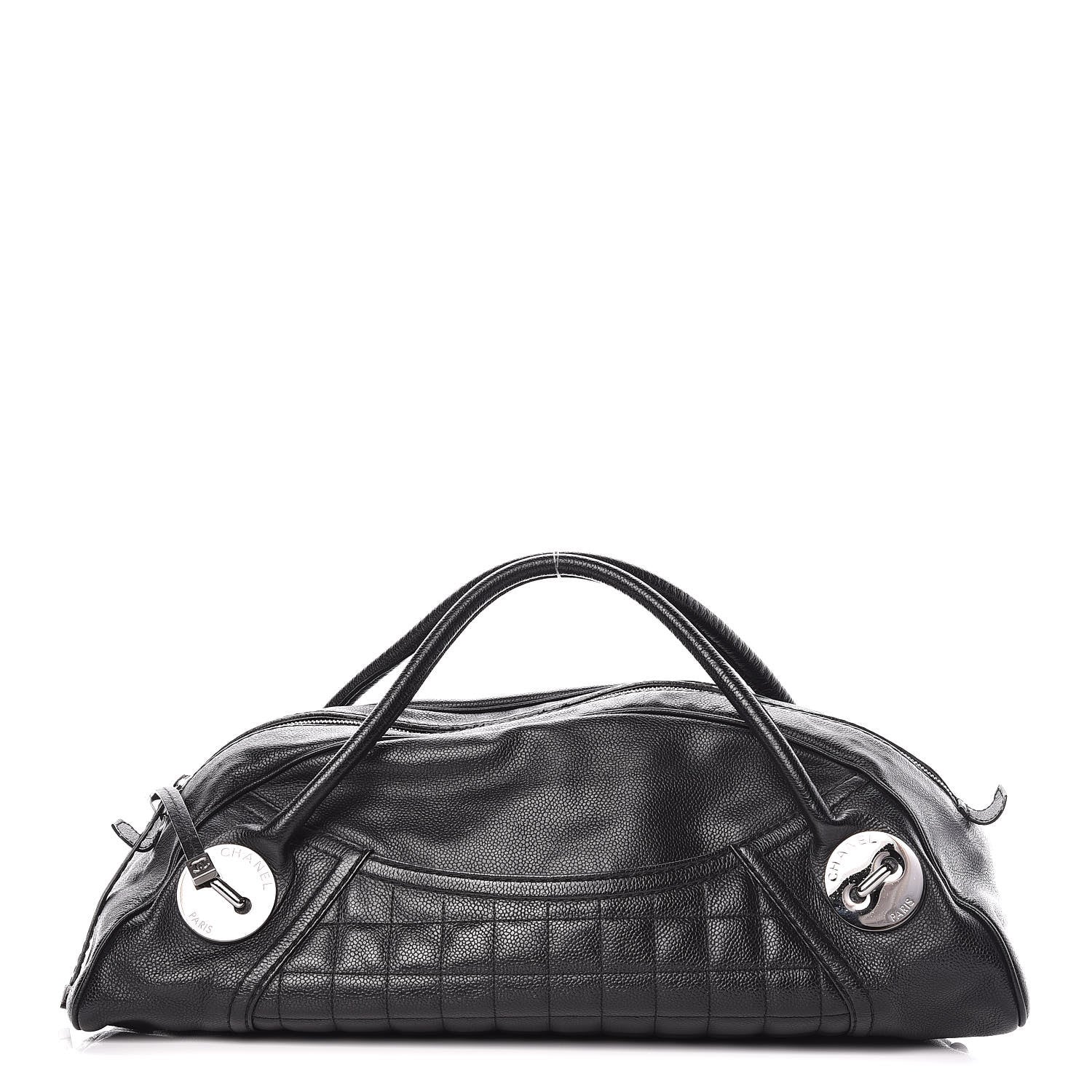 Chanel Caviar Square Quilted Dome Satchel Black 1 of 9