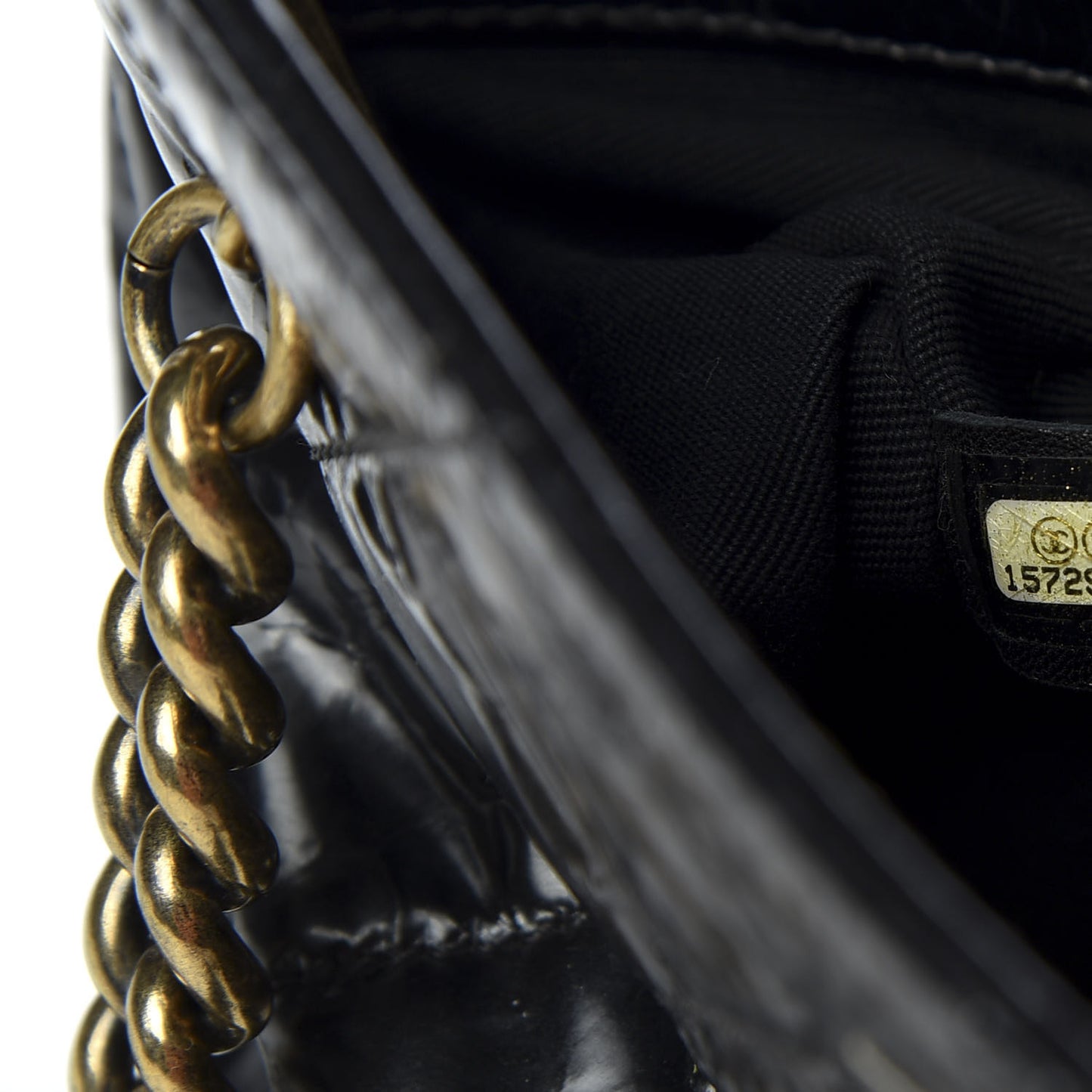 Glazed Crackled Calfskin Small Reissue Tote Black