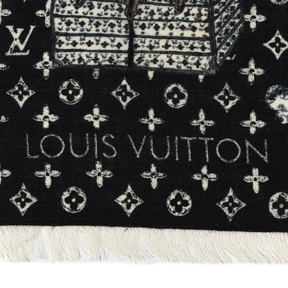 Louis Vuitton Silk Catogram Classic Square Scarf Black 2 of 4