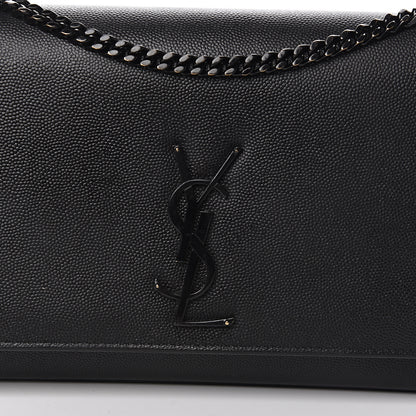 Saint Laurent Grain De Poudre Medium Classic Monogram Kate Satchel Black 8 of 10