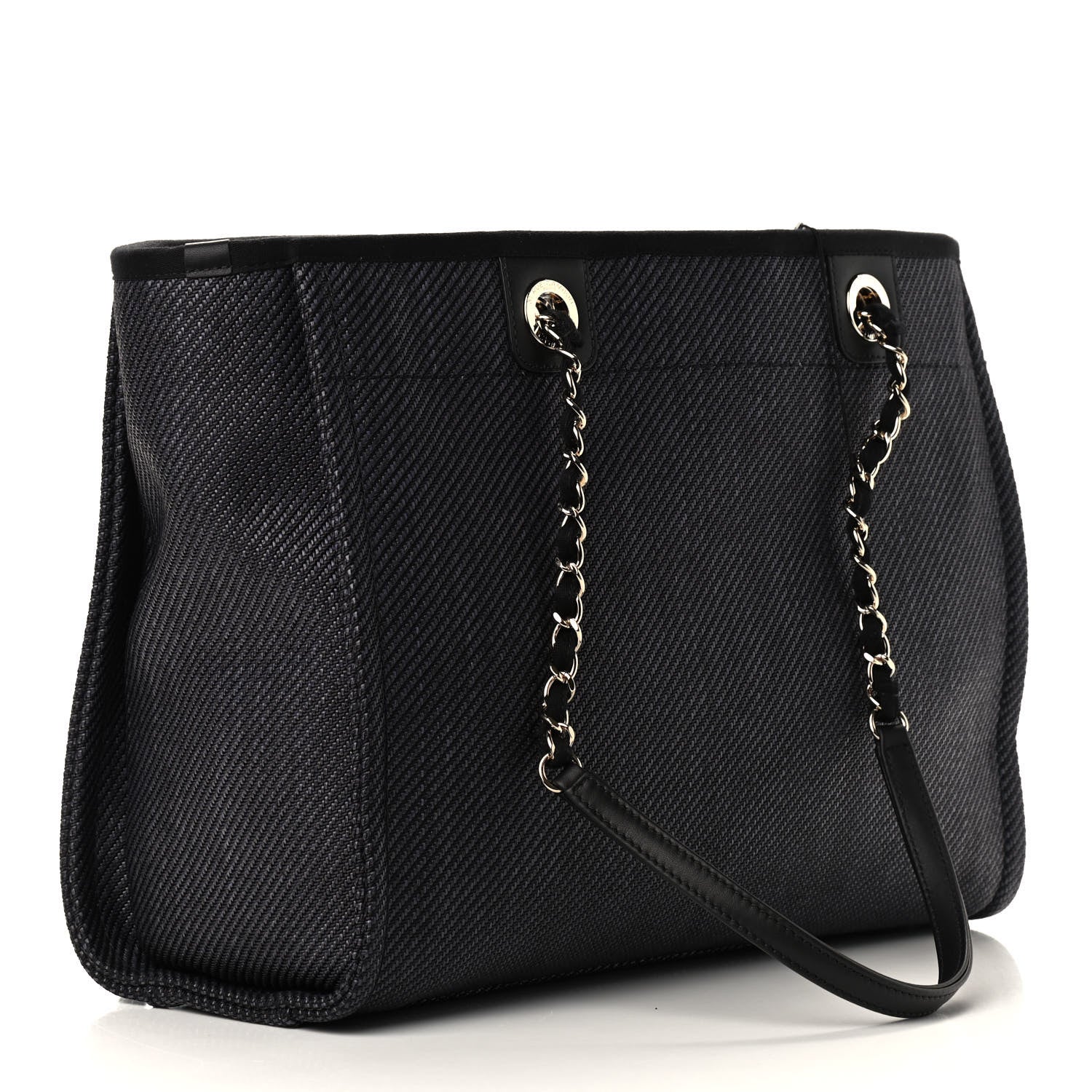 Chanel Mixed Fibers Small Deauville Tote Black 3 of 9