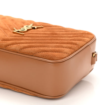Saint Laurent Suede Matelasse Monogram Lou Camera Bag Cinnamon 8 of 9