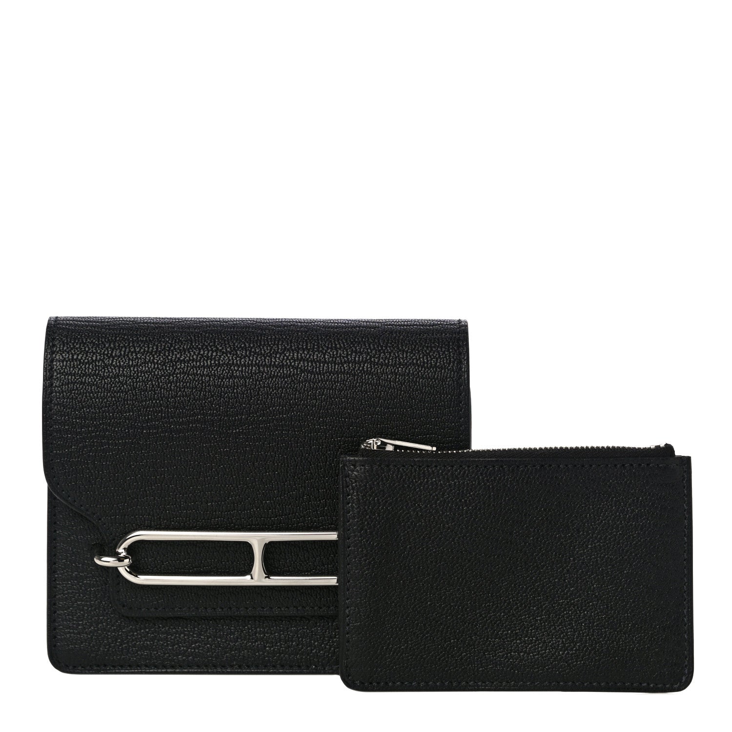 Hermes Chevre Mysore Roulis Slim Wallet Black 3 of 12