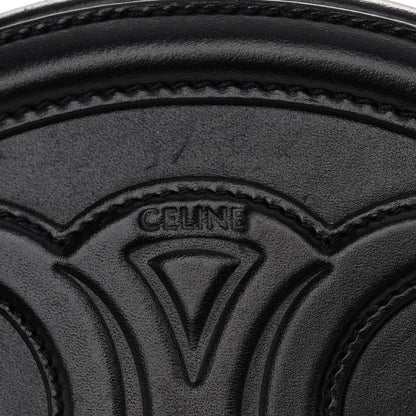 Celine Smooth Calfskin Cuir Triomphe Oval Bag Black 7 of 12