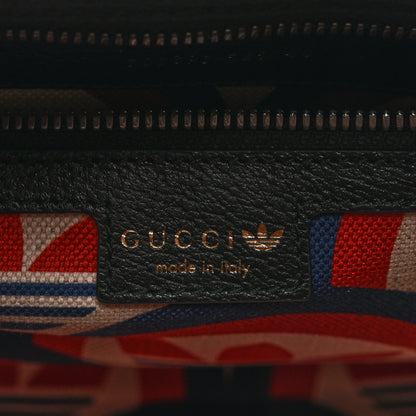 Gucci X ADIDAS Textured Dollar Calfskin Web Trefoil Logo Embossed Mini Bowling Bag Black Off White 6 of 10