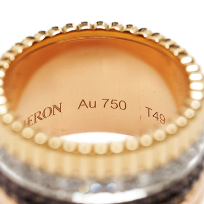 Boucheron 18K Pink Yellow White Gold Diamond PVD Large Quatre Classique Ring 49 4.75 5 of 8
