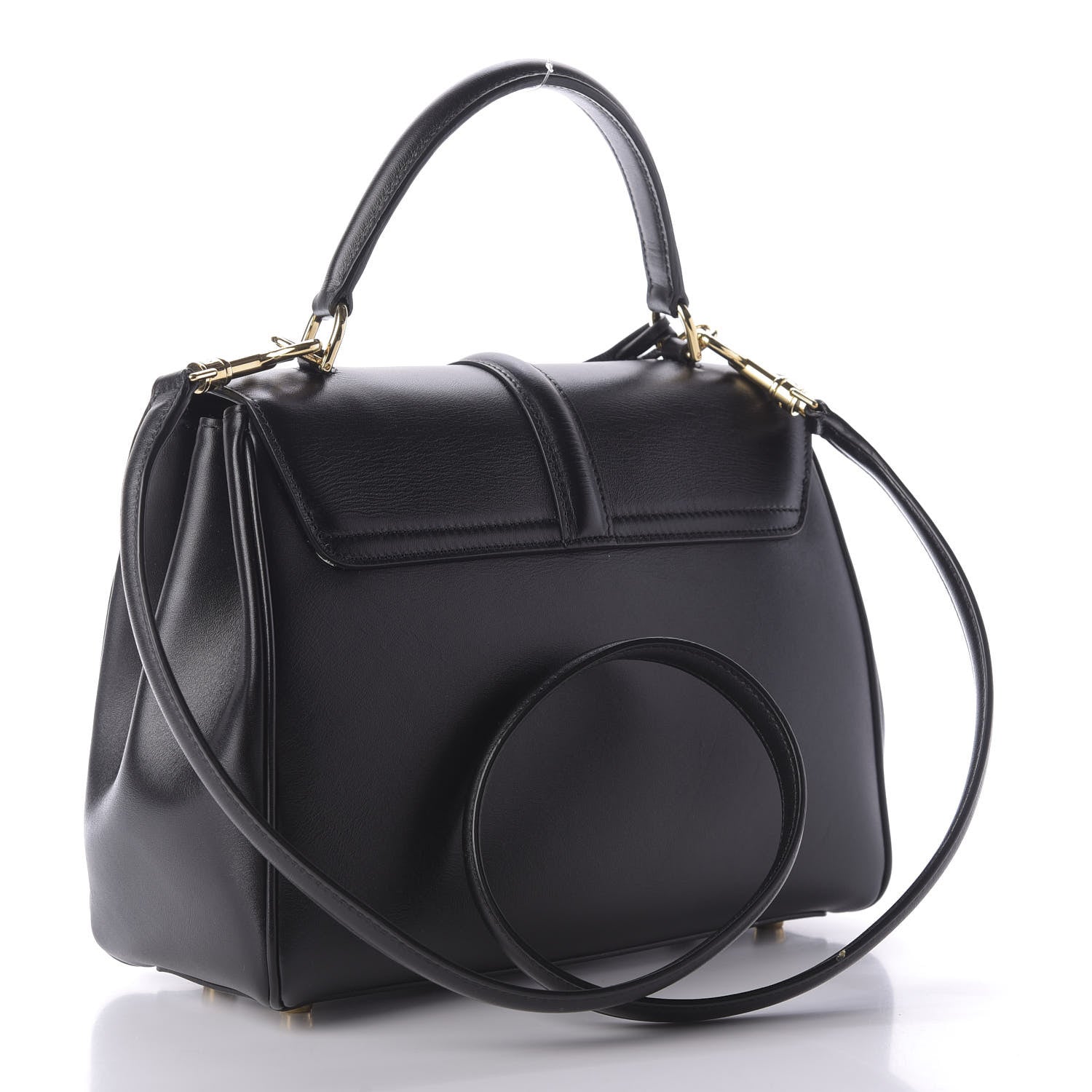 Celine Satinated Calfskin Small 16 Top Handle Bag Black 3 of 10