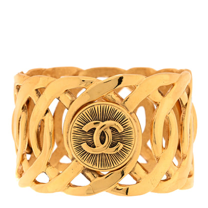 Chanel Metal CC Sunburst Cuff Gold 1 of 4