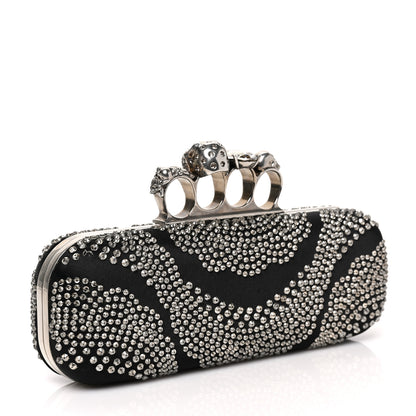 Alexander McQueen Silk Crystal Knucklebox Clutch Black 3 of 7
