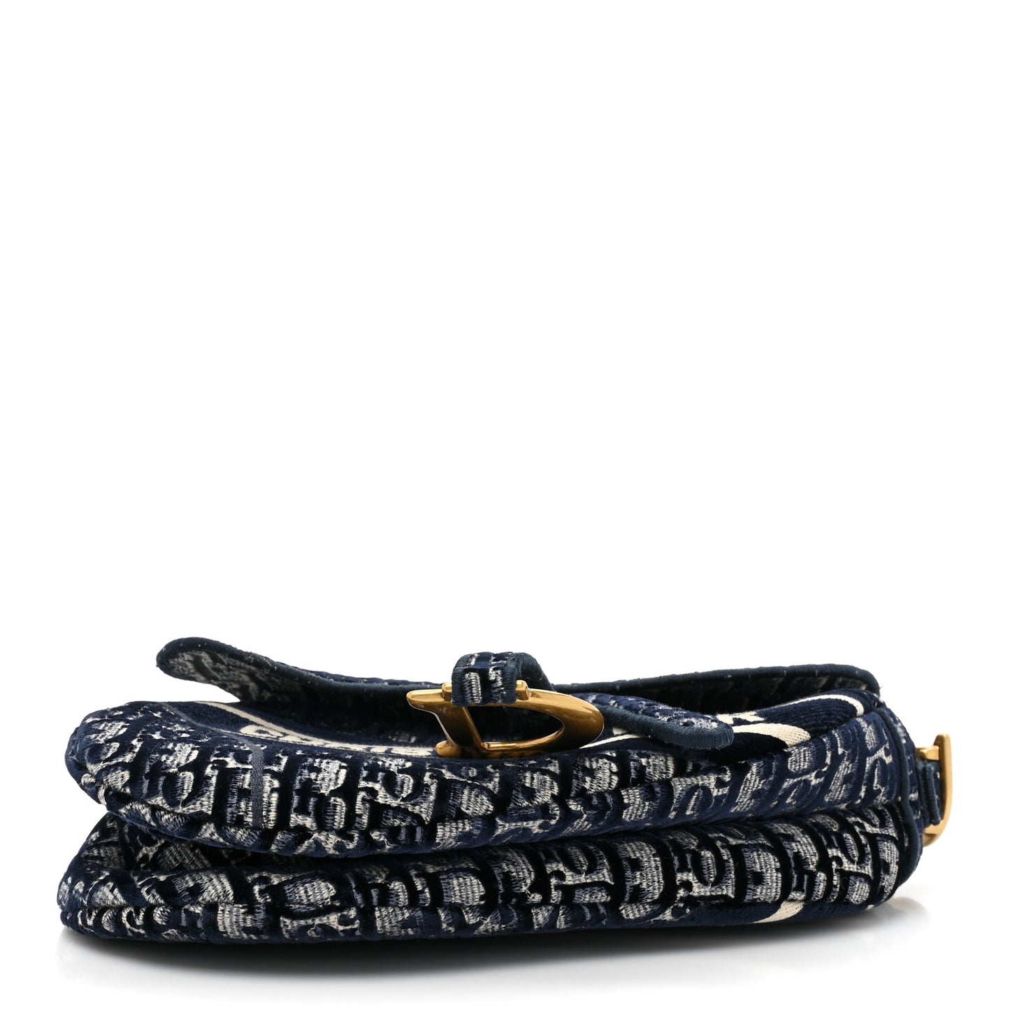 Velvet Oblique Saddle Bag Blue