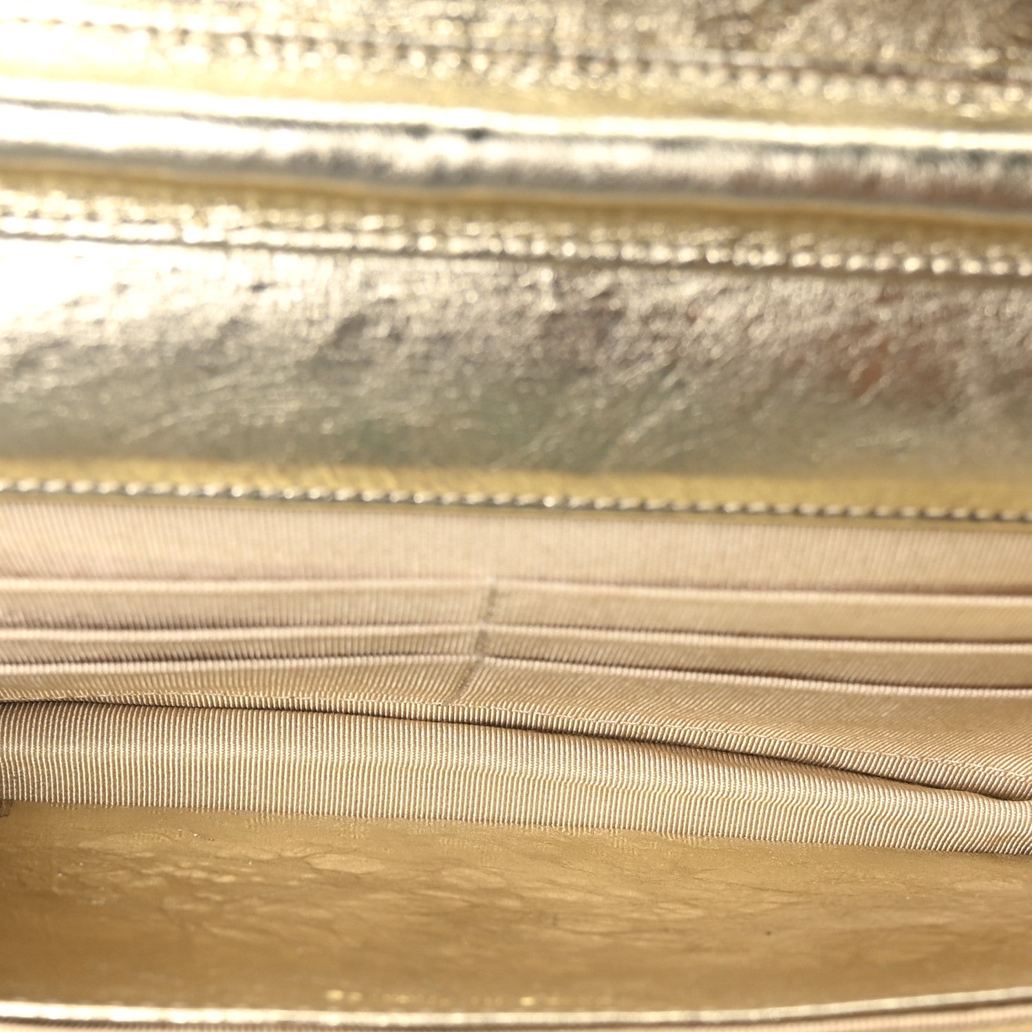 Chanel Metallic Aged Calfskin Quilted Reissue Wallet On Chain WOC Gold 5 of 11
