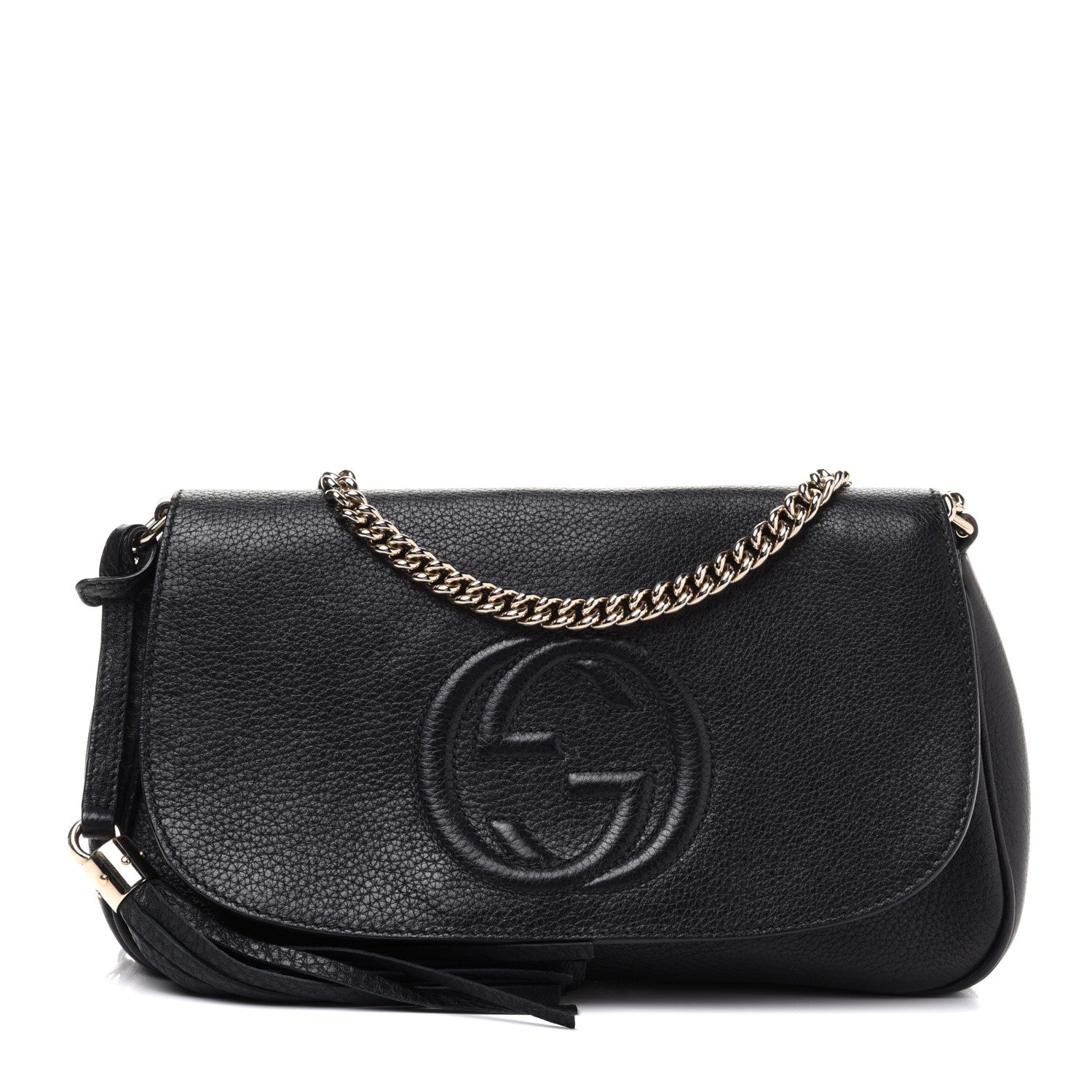 Gucci Pebbled Calfskin Medium Soho Flap Crossbody Black 1 of 13