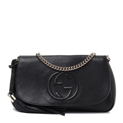 Gucci Pebbled Calfskin Medium Soho Flap Crossbody Black 1 of 13