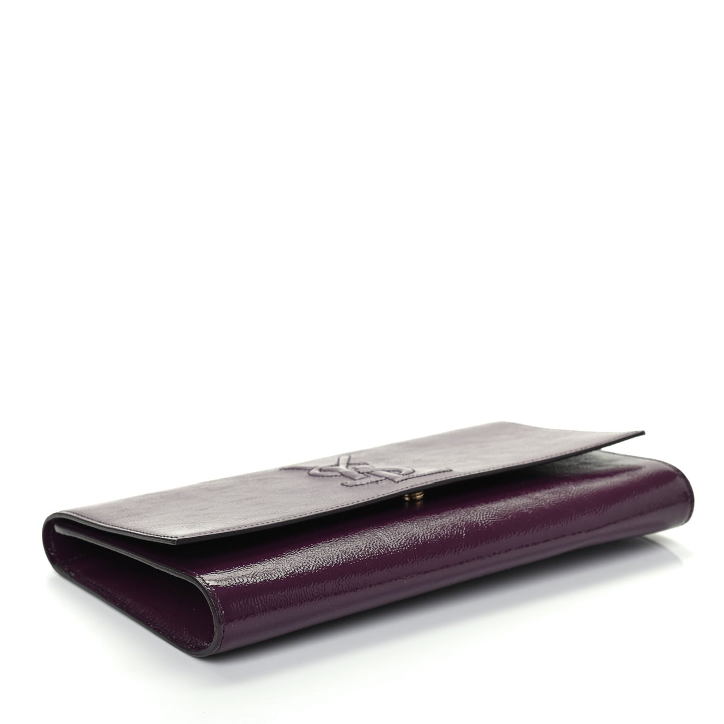 Textured Patent Calfskin Large Belle De Jour Clutch Berry