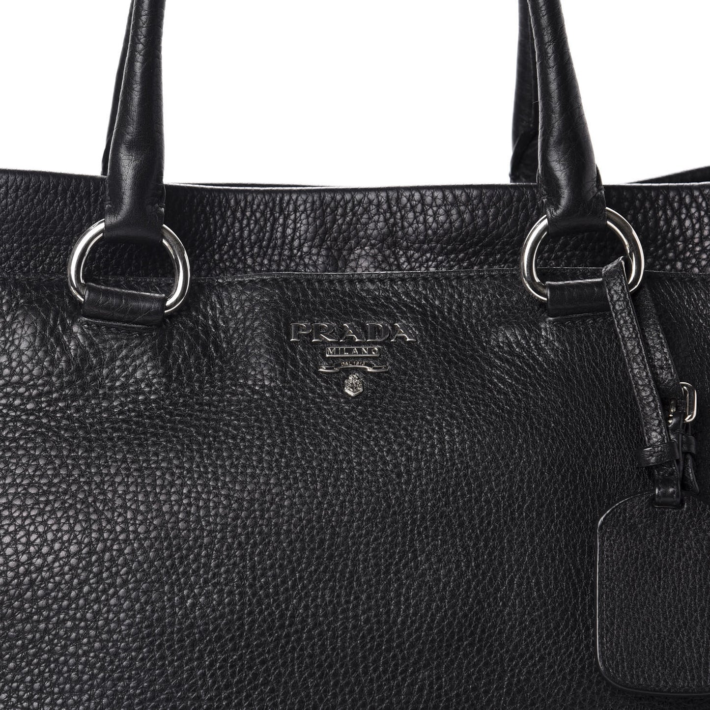 Vitello Daino Top Handle Tote Black