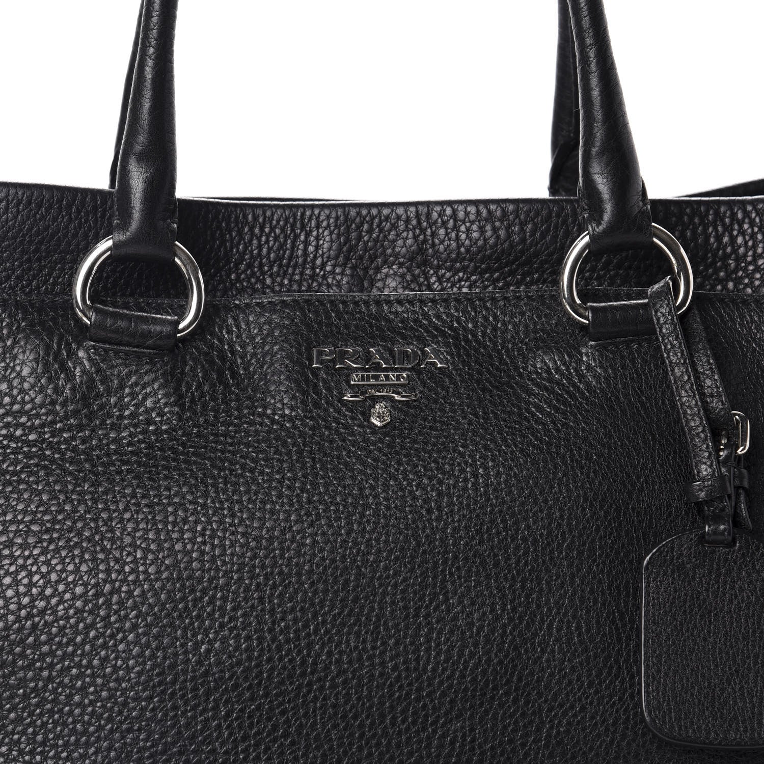 Prada Vitello Daino Top Handle Tote Black 12 of 12