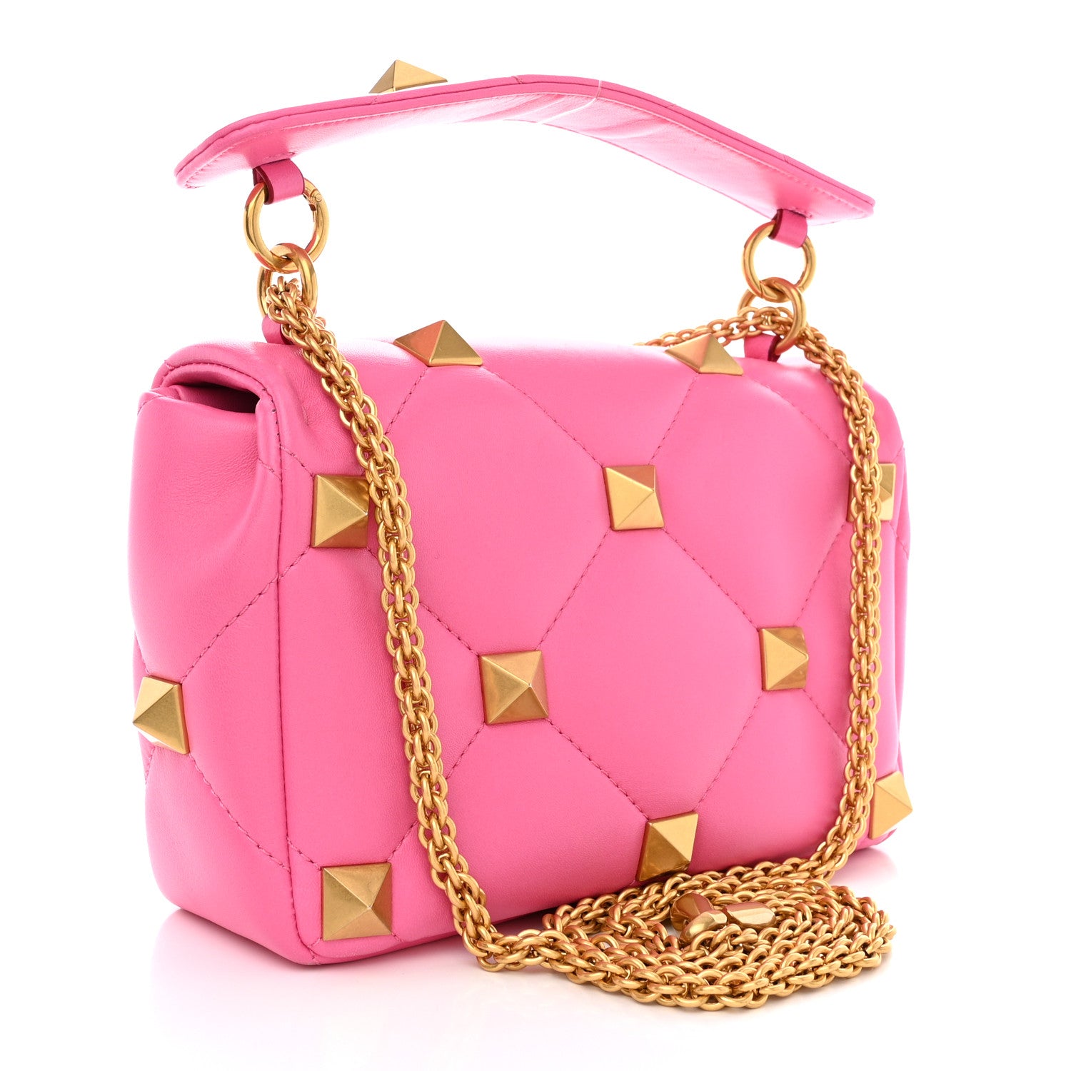 Valentino Garavani Nappa Medium Roman Stud Shoulder Bag Feminine Pink 3 of 9