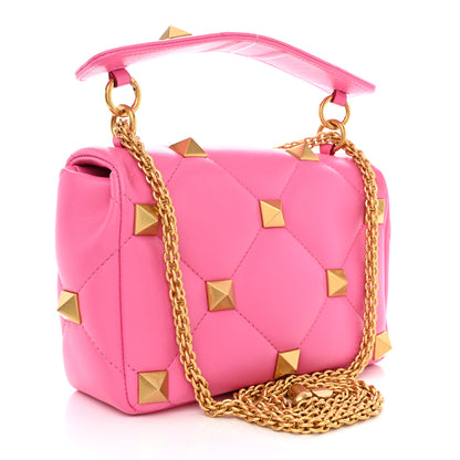 Valentino Garavani Nappa Medium Roman Stud Shoulder Bag Feminine Pink 3 of 9