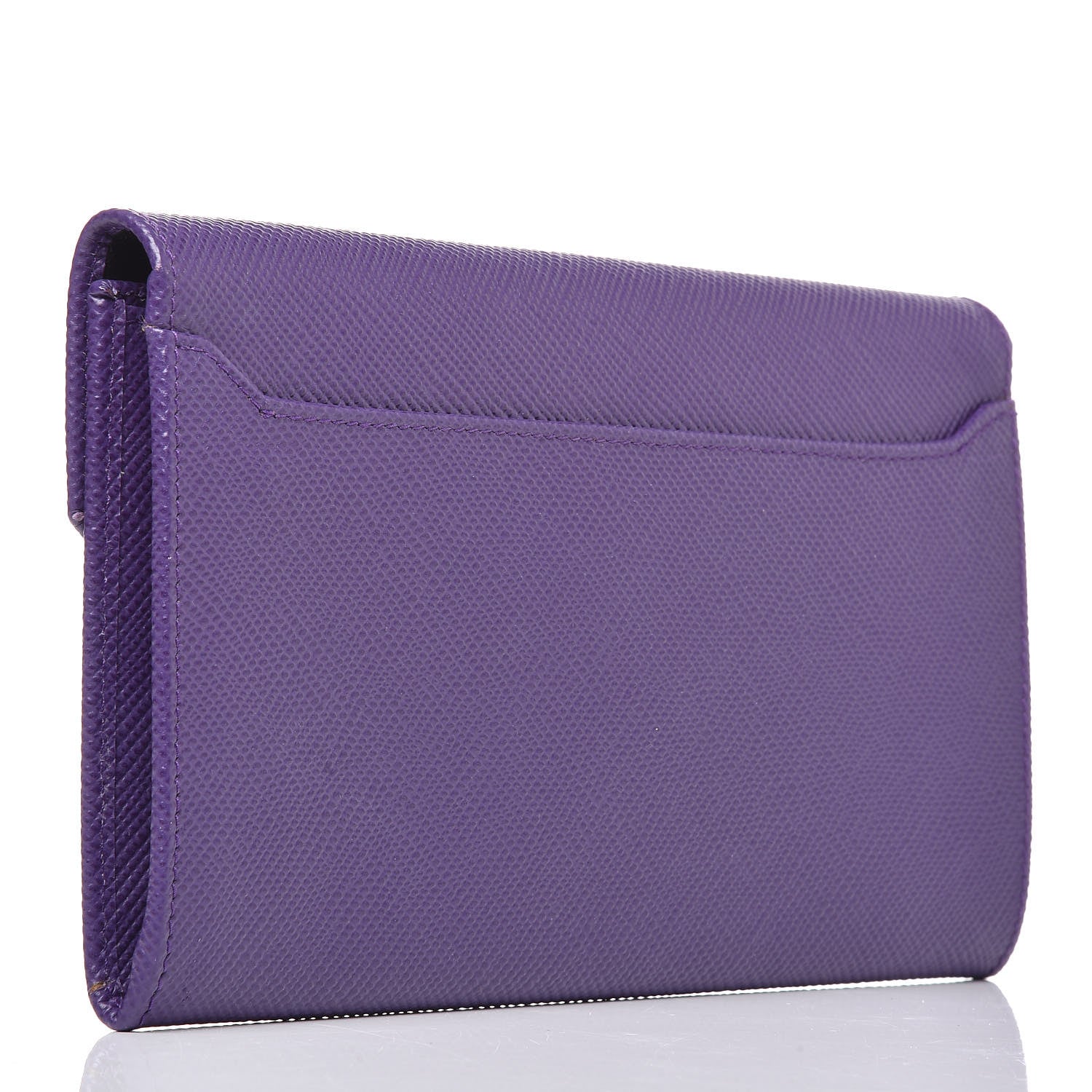 Prada Saffiano Lux Flap Clutch Viola 3 of 14