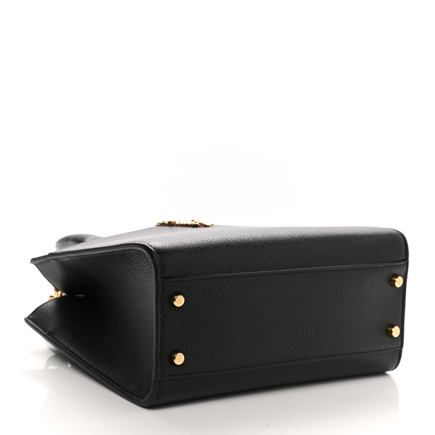 Versace Grainy Calfskin Virtus Top Handle Tote Black 4 of 10