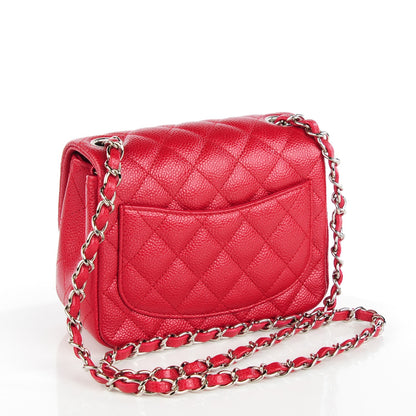 Chanel Pearly Caviar Quilted Mini Square Flap Dark Pink 3 of 8