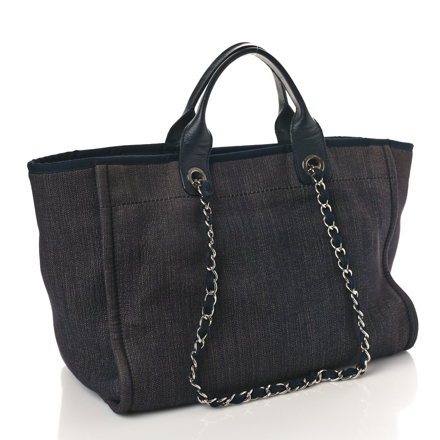 Chanel Denim Medium Deauville Tote Dark Blue 3 of 15