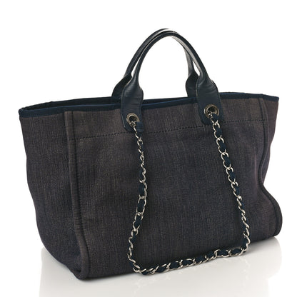 Chanel Denim Medium Deauville Tote Dark Blue 3 of 15