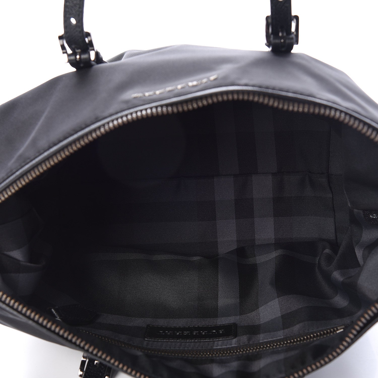 Burberry London Grainy Calfskin Nylon Small Tote Black 5 of 10