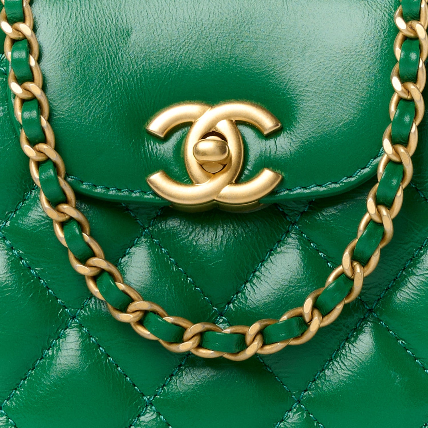 Chanel Shiny Aged Calfskin Quilted Nano Kelly Shopper Green 8 of 10
