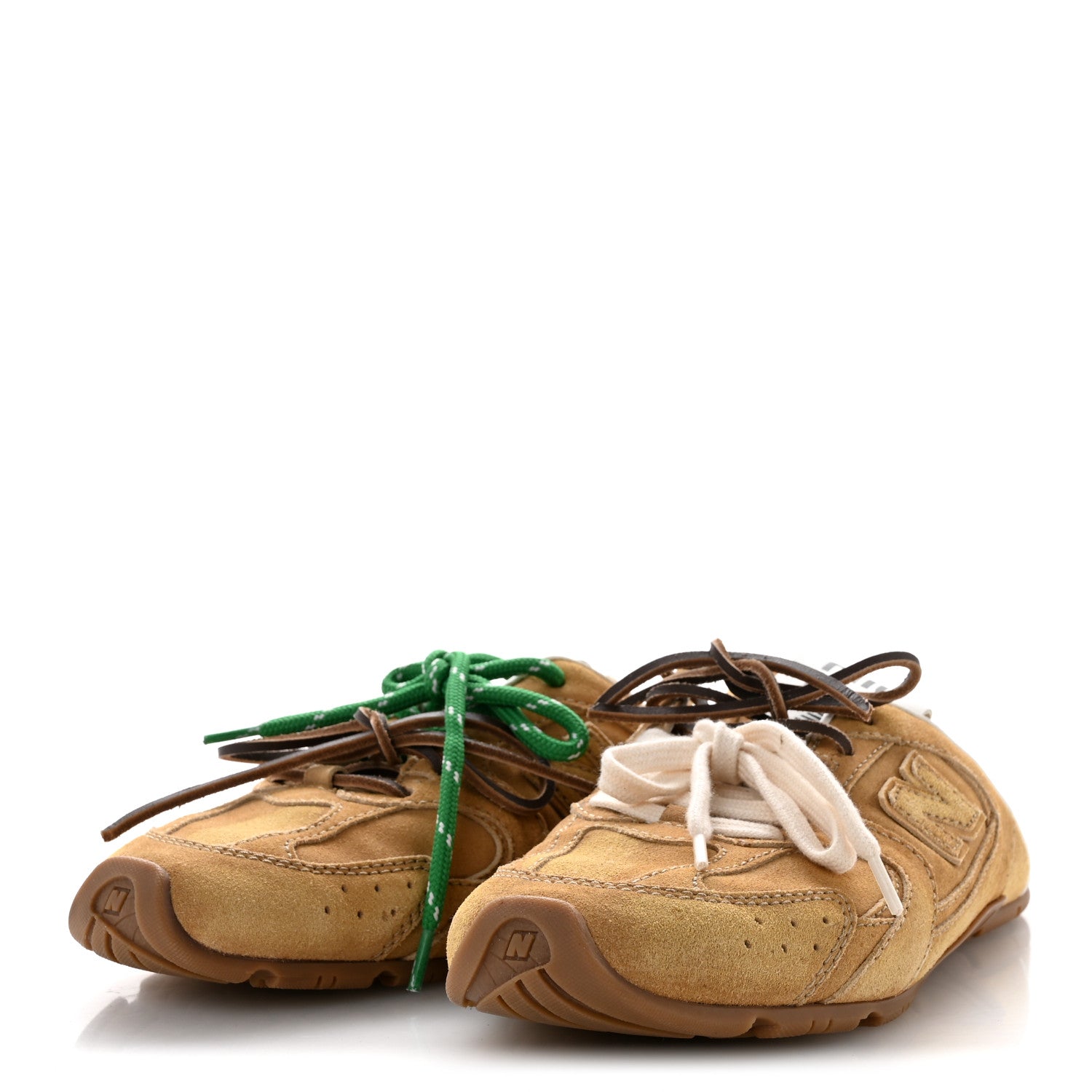 Miu Miu X NEW BALANCE Faded Suede Calfskin 530 SL Slip-On Mules 39 Ecru 4 of 9