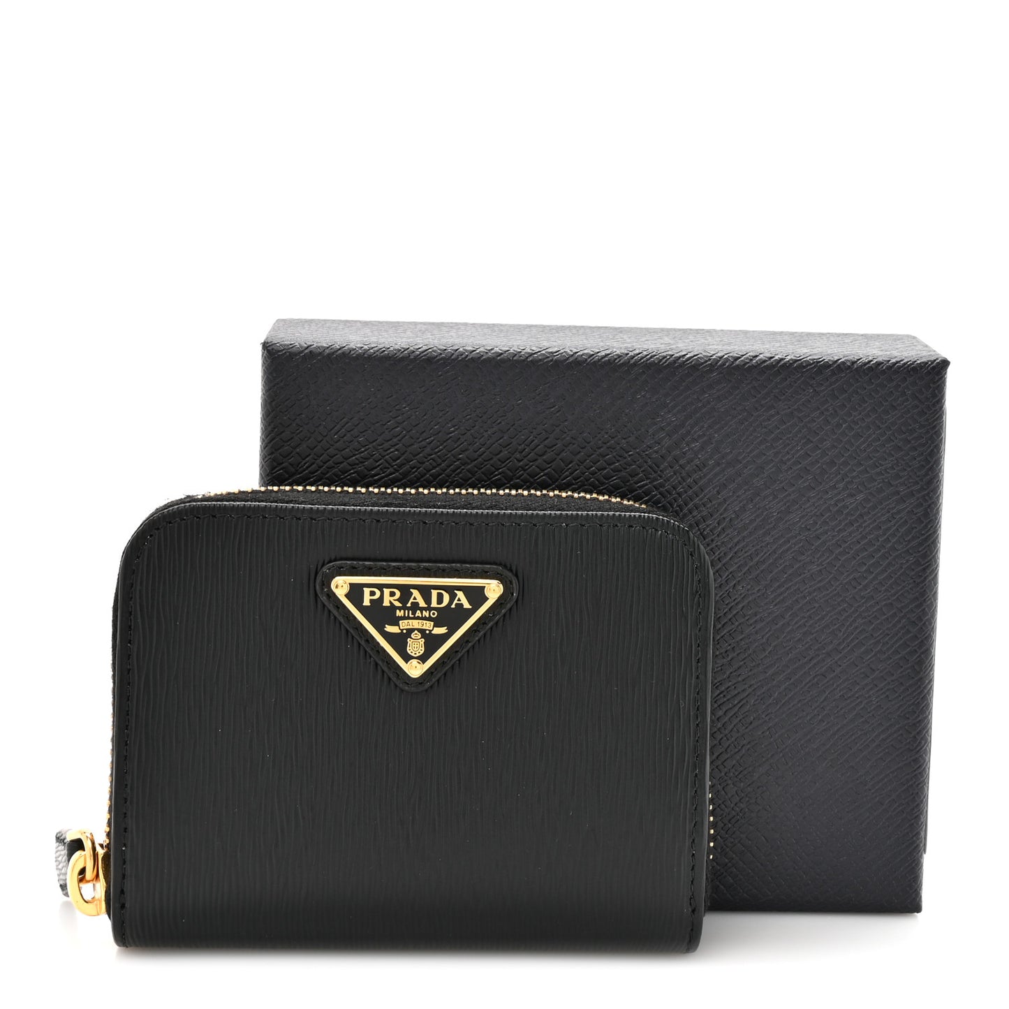 Vitello Move Triangle Logo Zip Coin Purse Black