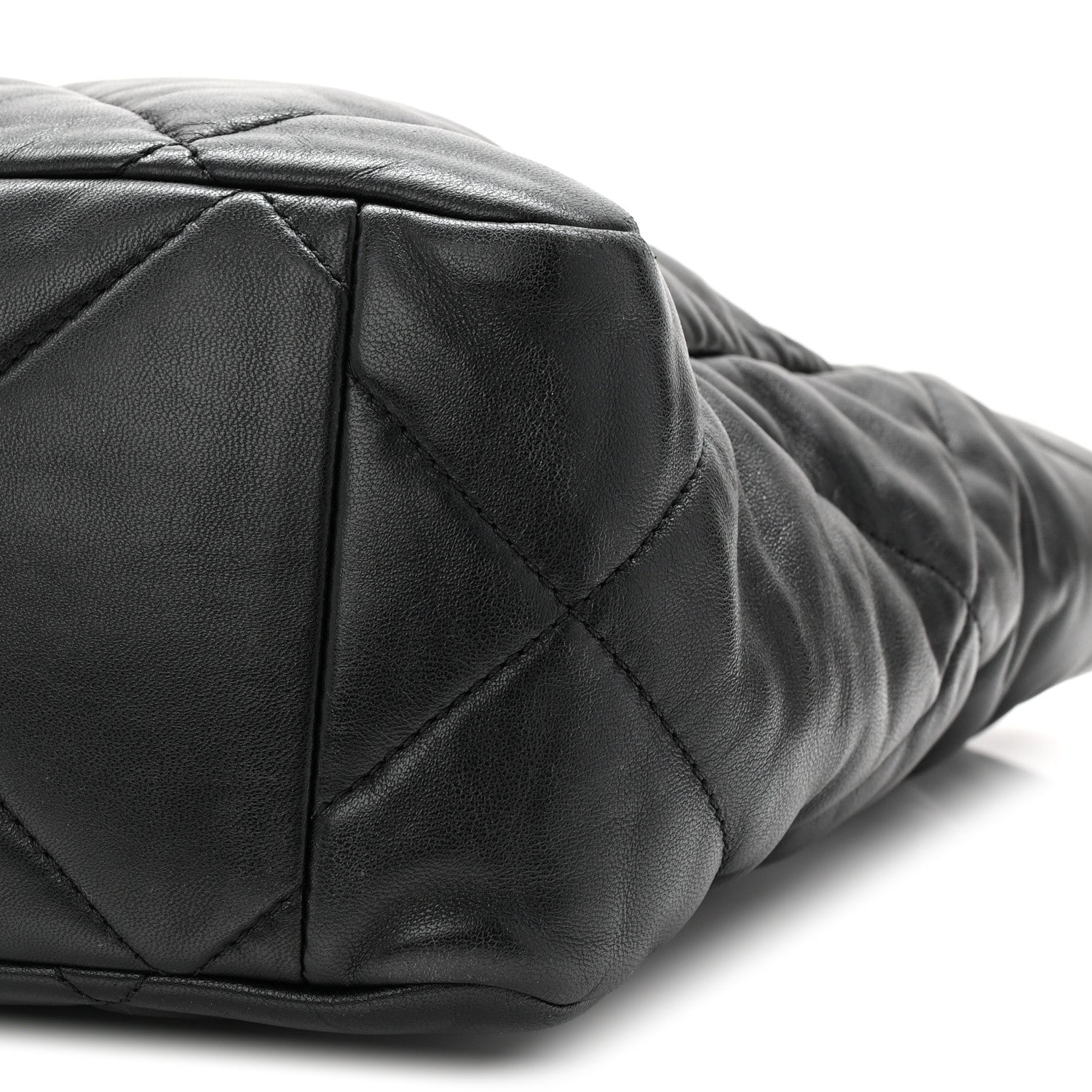 Chanel Lambskin Quilted Chanel 19 East West Shopping Bag Black 10 of 10