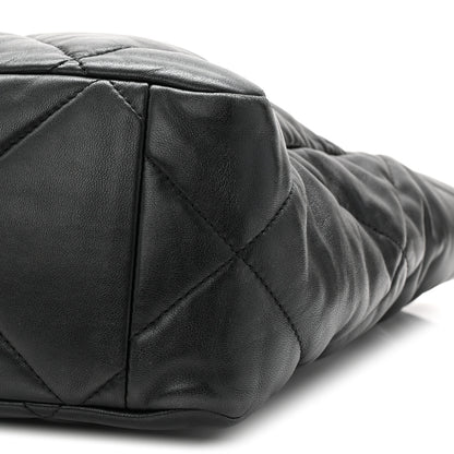 Chanel Lambskin Quilted Chanel 19 East West Shopping Bag Black 10 of 10
