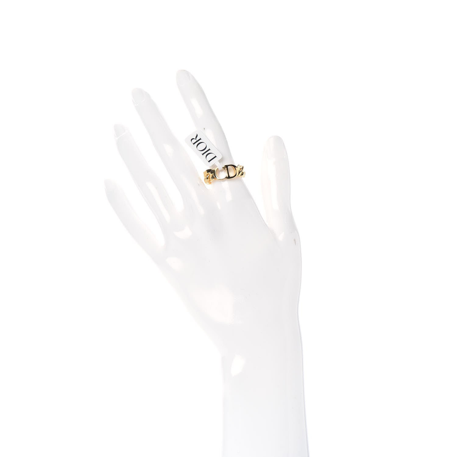 Christian Dior Metal Danseuse Etoile Chain Ring 54 7 Gold 2 of 4