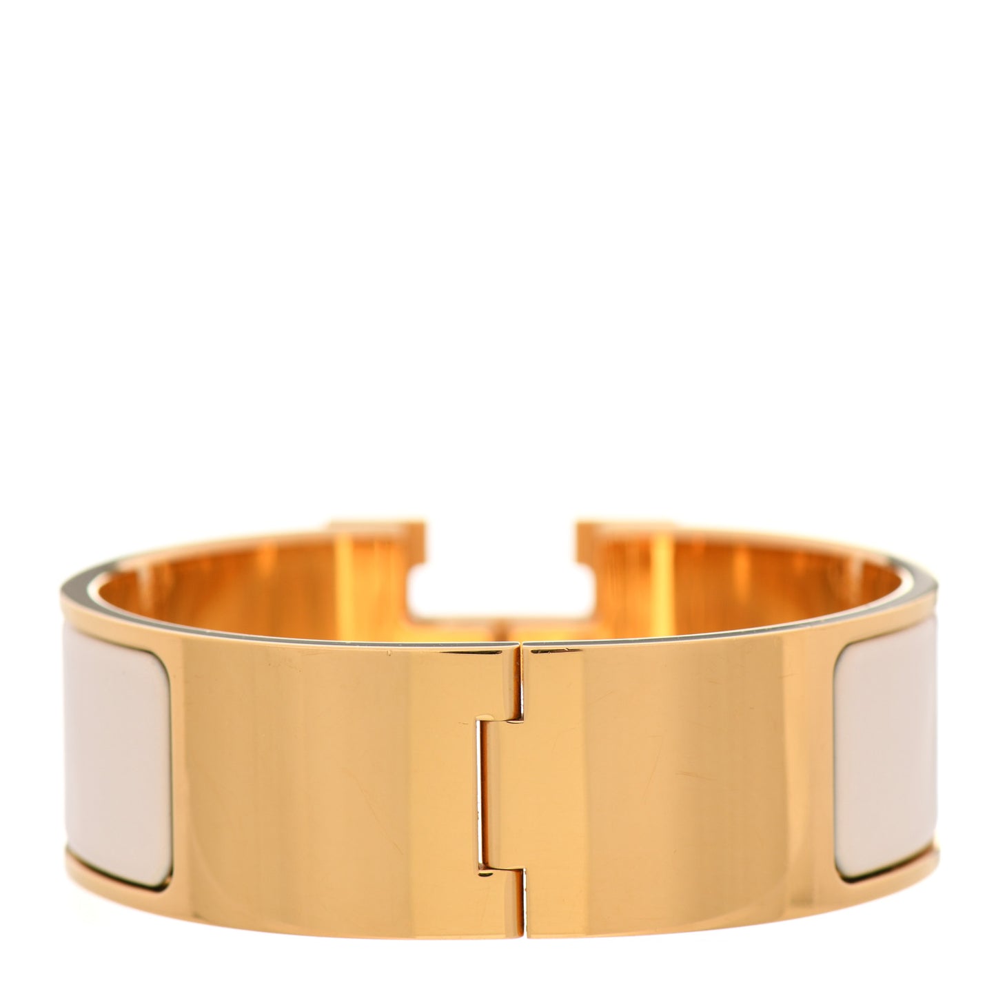 Enamel Wide Clic Clac H Bracelet PM White