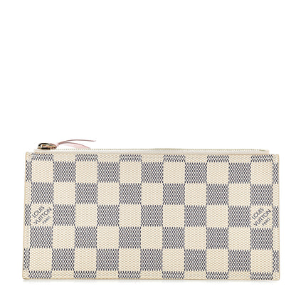 Louis Vuitton Damier Azur Felicie Chain Wallet Zippered Insert Rose Ballerine 1 of 5
