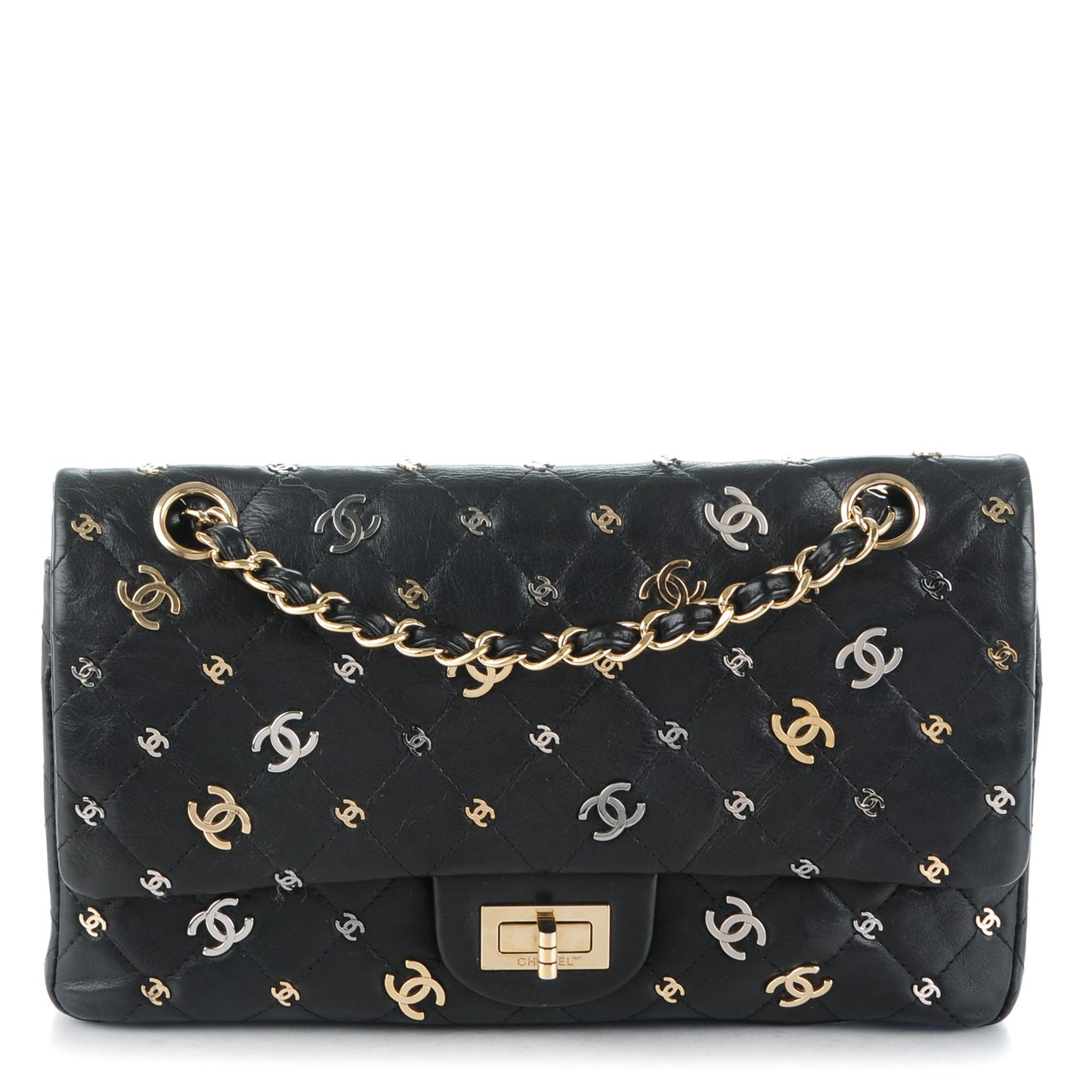 Calfskin CC Punk 2.55 Reissue 225 Flap Black