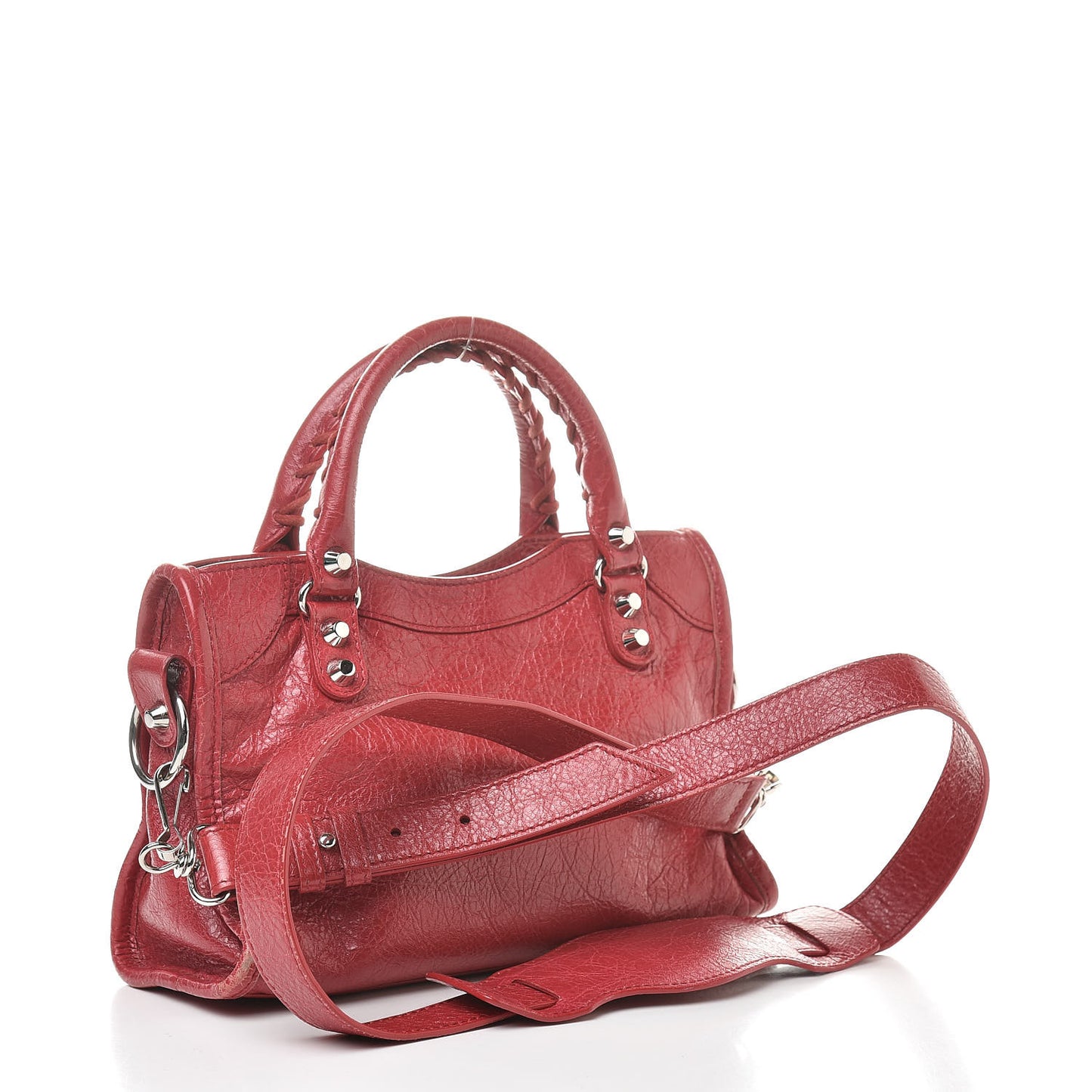 Agneau Classic Silver Hardware Mini City Rouge Sapphire