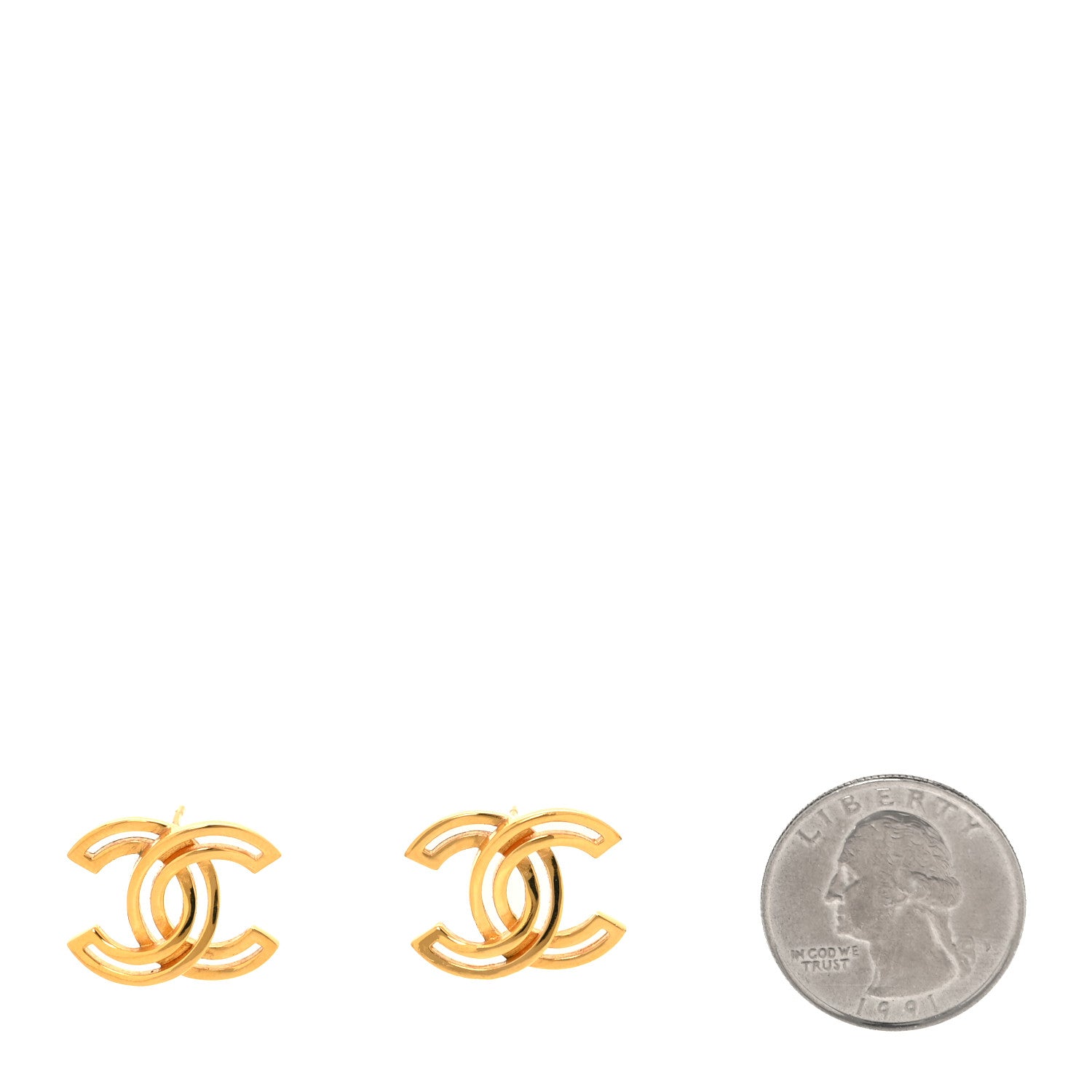 Chanel Metal Obazine CC Earrings Gold 2 of 4