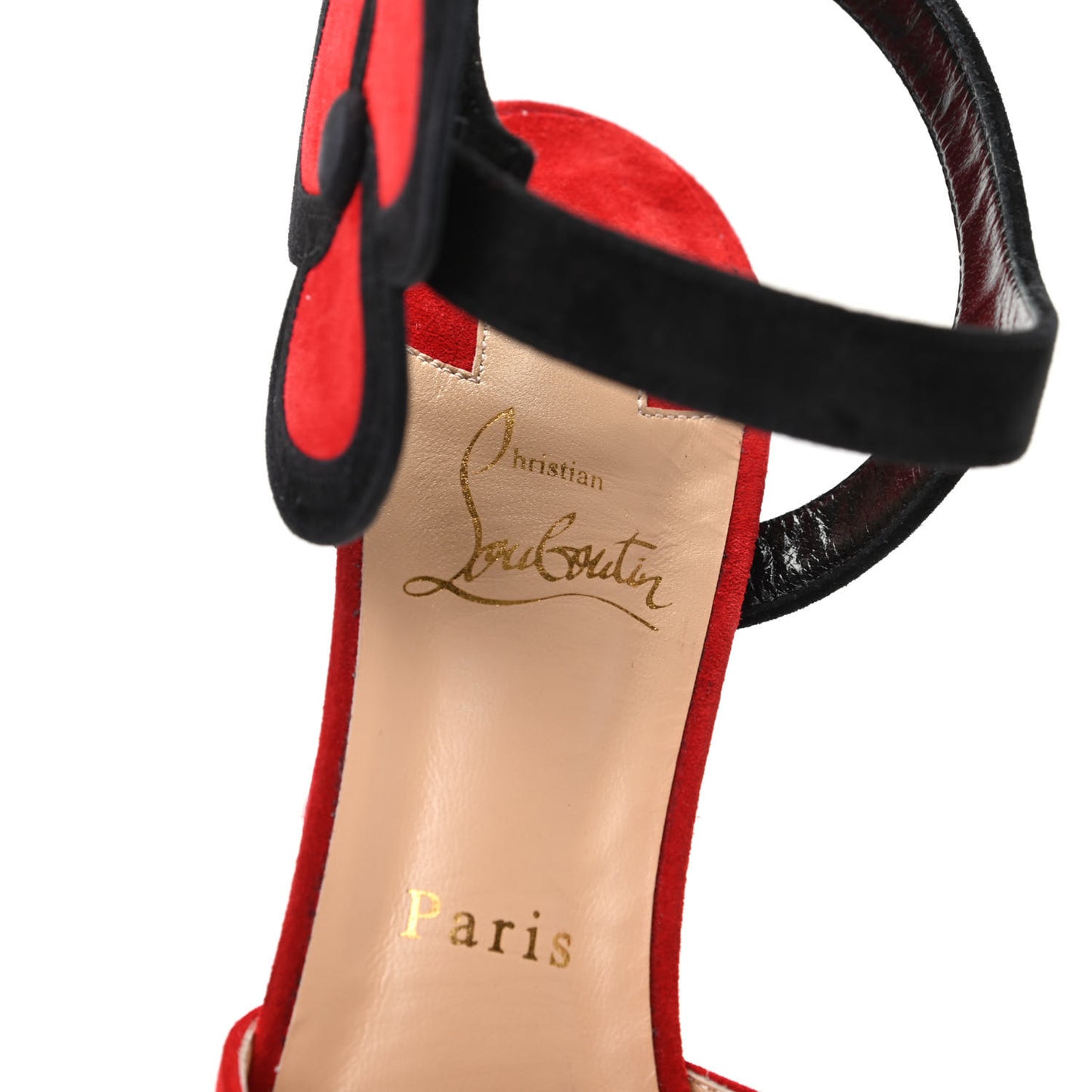 Veau Velours Pansy 85 Sandals 39.5 Loubi Black