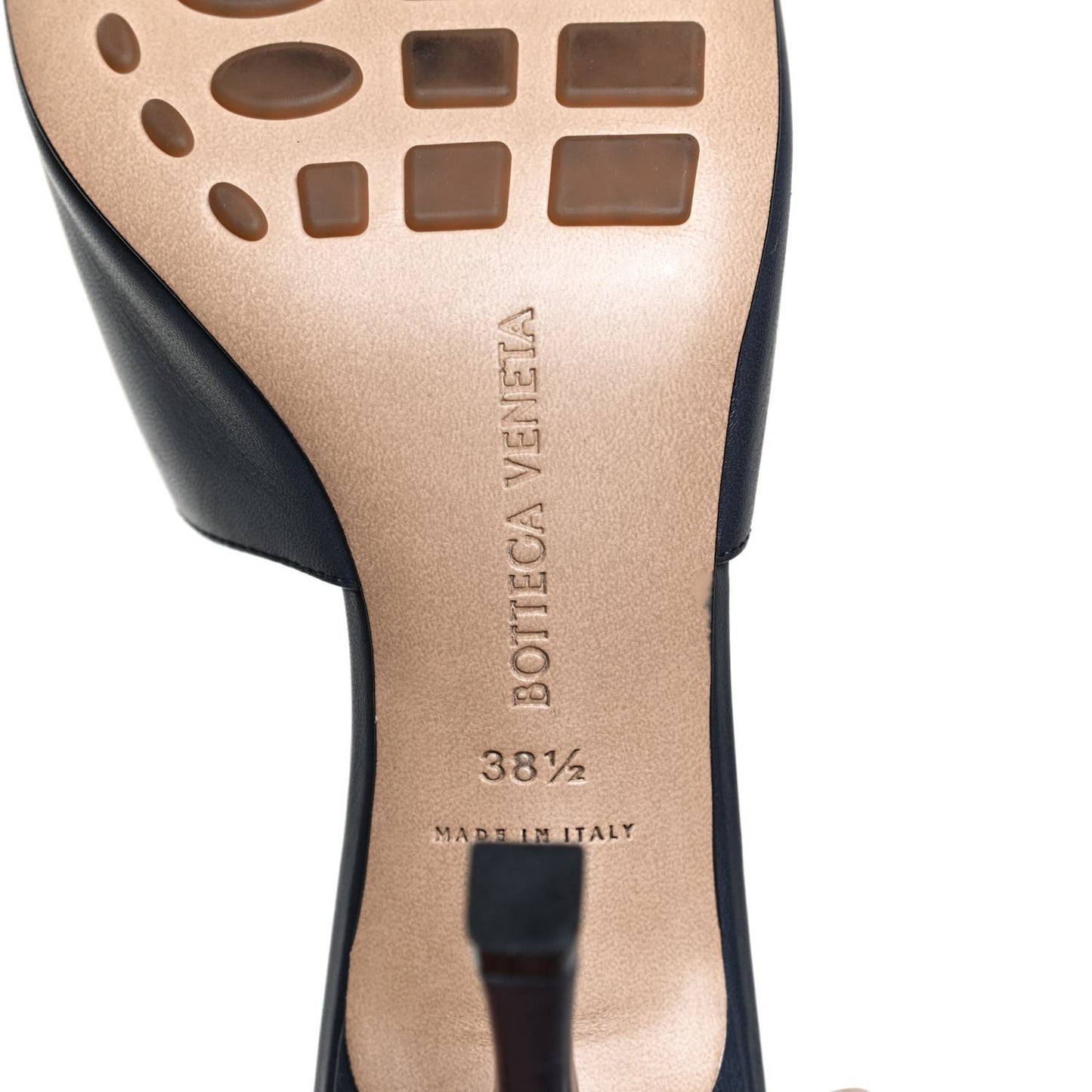 Lambskin Stretch Mule Sandals 38.5 Light Graphite