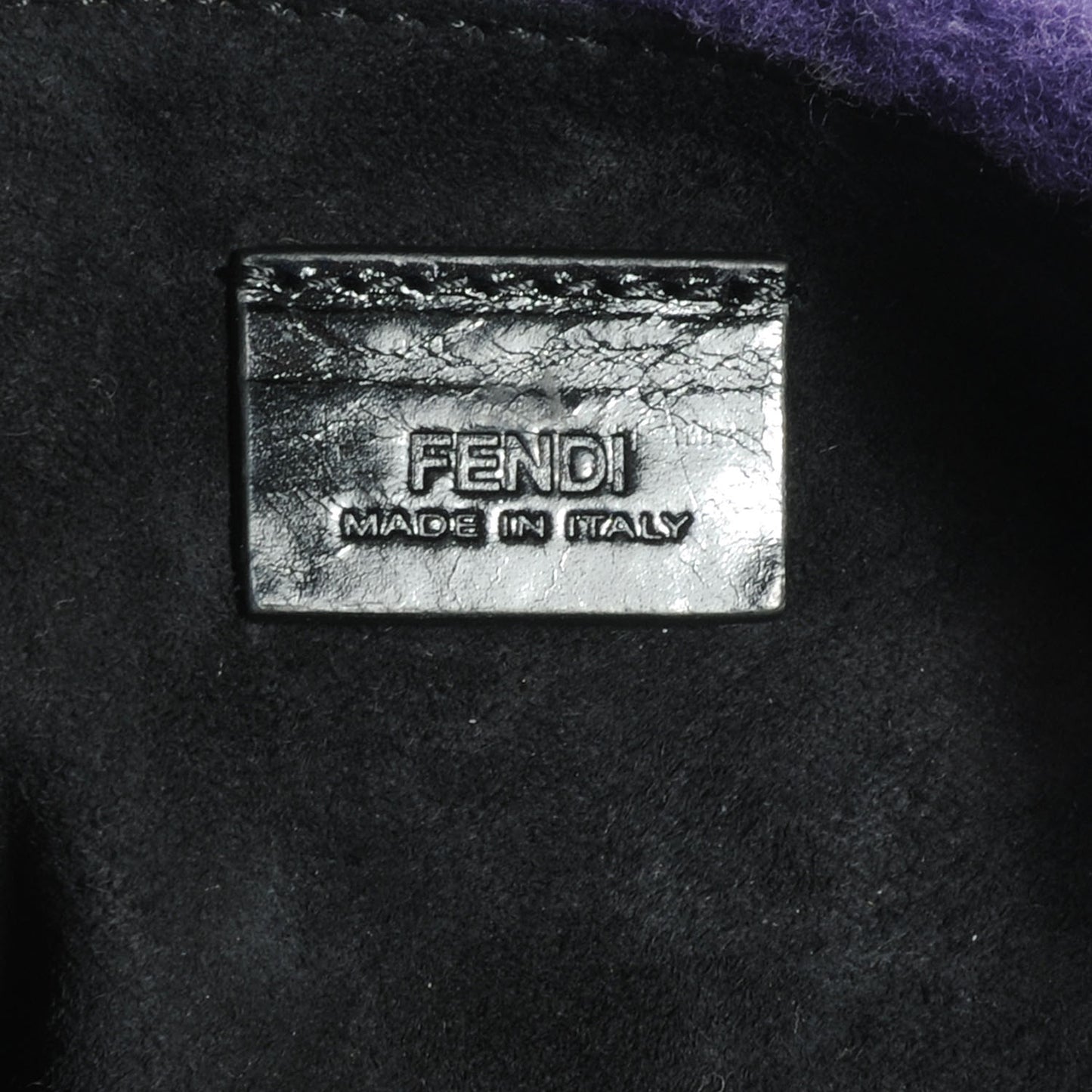 Shearling Nappa Mini Be Baguette Shoulder Bag Purple Black