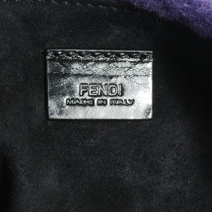 Fendi Shearling Nappa Mini Be Baguette Shoulder Bag Purple Black 8 of 9