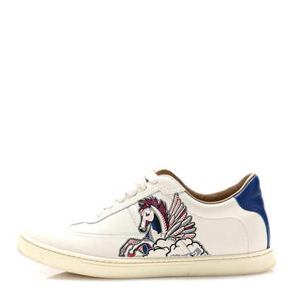 Hermes Calfskin Pegase Pop Womens Quicker Sneakers 36.5 White Multicolor 1 of 10
