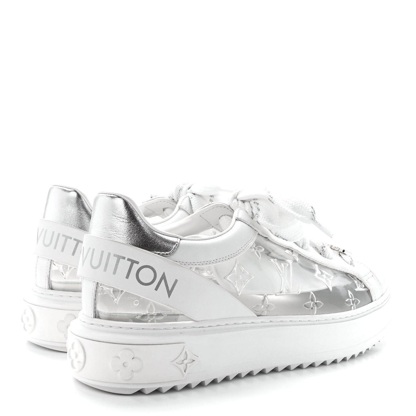 Monogram PVC Time Out Sneakers 38.5 Silver