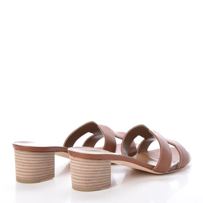 Hermes Calfskin Oasis Sandals 35.5 Gold 4 of 7