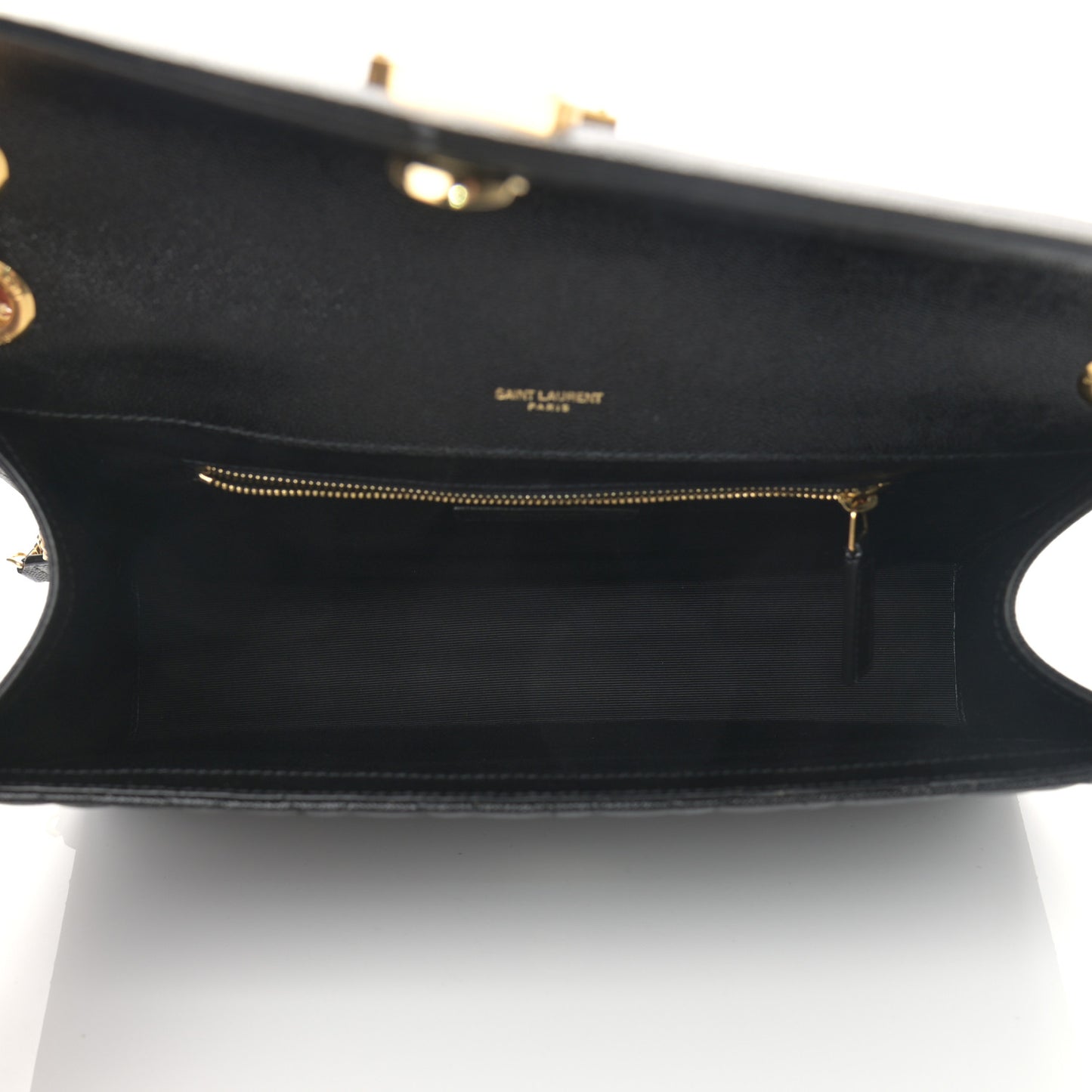 Grain De Poudre Textured Mixed Matelasse Large Triquilt Monogram Satchel Black