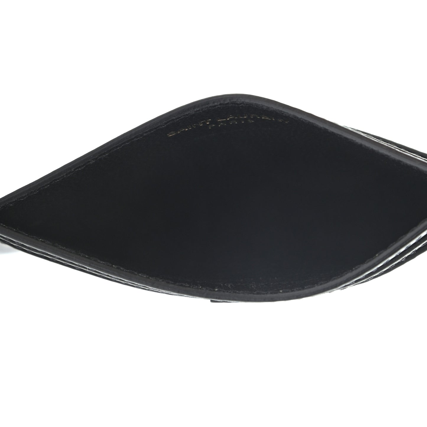 Calfskin Monogram Credit Card Case Black