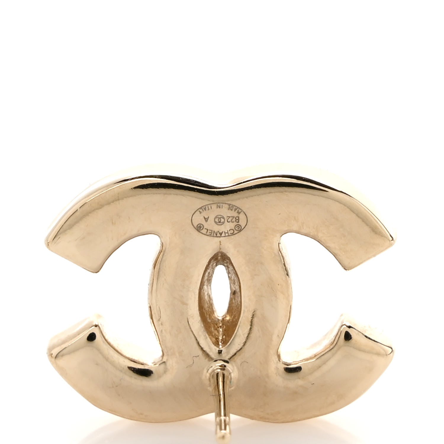Chanel Metal Enamel CC Earrings Black Gold 4 of 5